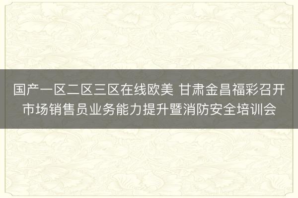 国产一区二区三区在线欧美 甘肃金昌福彩召开市场销售员业务能力提升暨消防安全培训会