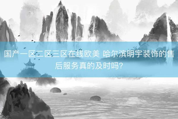 国产一区二区三区在线欧美 哈尔滨明宇装饰的售后服务真的及时吗？