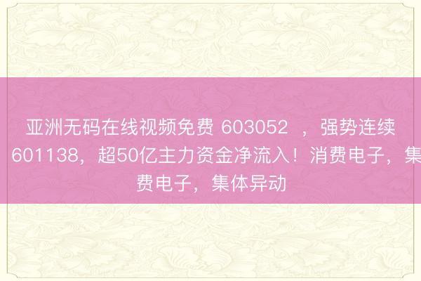亚洲无码在线视频免费 603052  ，强势连续2涨停！601138，超50亿主力资金净流入！消费电子，集体异动
