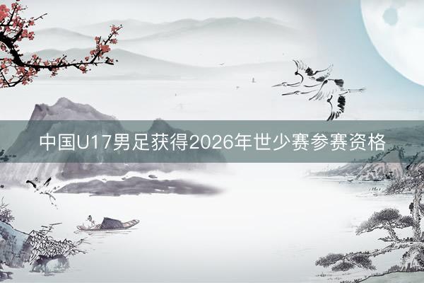 中国U17男足获得2026年世少赛参赛资格