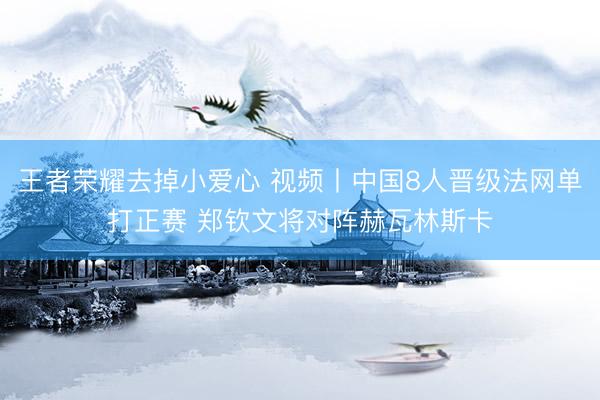 王者荣耀去掉小爱心 视频丨中国8人晋级法网单打正赛 郑钦文将对阵赫瓦林斯卡