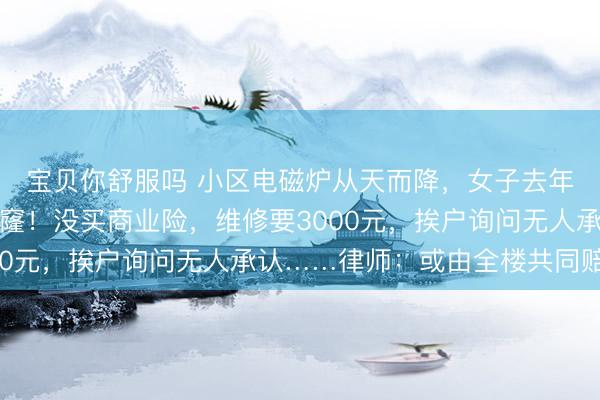 宝贝你舒服吗 小区电磁炉从天而降，女子去年买的新车被砸出大窟窿！没买商业险，维修要3000元，挨户询问无人承认……律师：或由全楼共同赔偿
