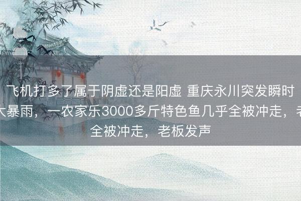 飞机打多了属于阴虚还是阳虚 重庆永川突发瞬时极端特大暴雨，一农家乐3000多斤特色鱼几乎全被冲走，老板发声