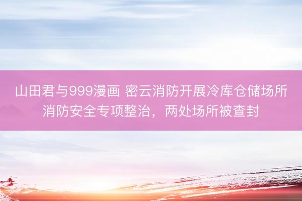 山田君与999漫画 密云消防开展冷库仓储场所消防安全专项整治，两处场所被查封