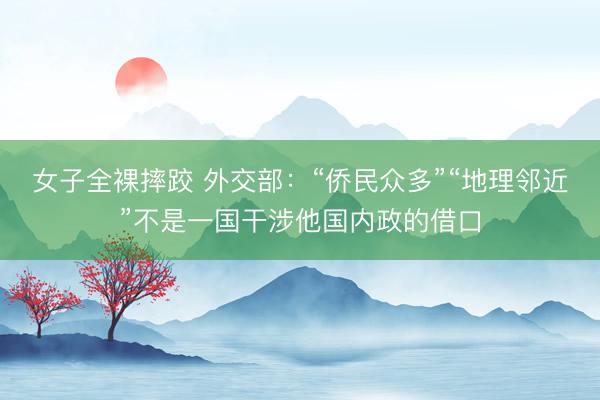 女子全裸摔跤 外交部：“侨民众多”“地理邻近”不是一国干涉他国内政的借口
