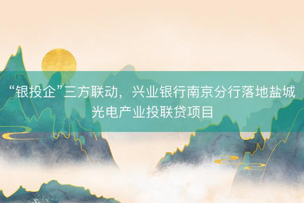 “银投企”三方联动，兴业银行南京分行落地盐城光电产业投联贷项目