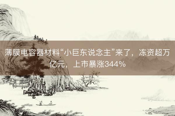 薄膜电容器材料“小巨东说念主”来了,冻资超万亿元,上市暴涨344%