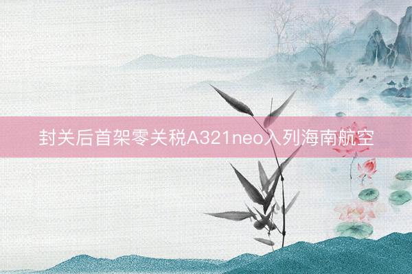 封关后首架零关税A321neo入列海南航空