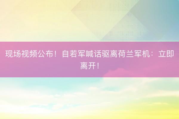 现场视频公布!自若军喊话驱离荷兰军机:立即离开!