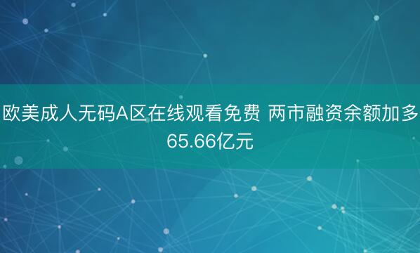 欧美成人无码A区在线观看免费 两市融资余额加多65.66亿元