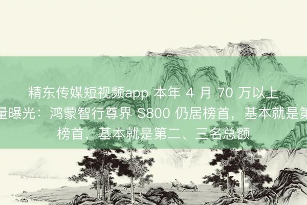 精东传媒短视频app 本年 4 月 70 万以上超豪华轿车销量曝光：鸿蒙智行尊界 S800 仍居榜首，基本就是第二、三名总额