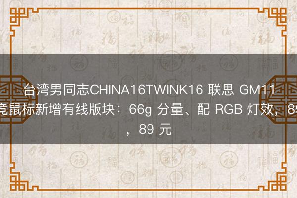 台湾男同志CHINA16TWINK16 联思 GM11 电竞鼠标新增有线版块：66g 分量、配 RGB 灯效，89 元