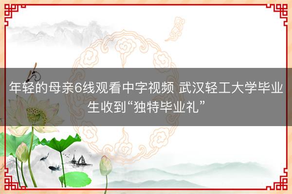 年轻的母亲6线观看中字视频 武汉轻工大学毕业生收到“独特毕业礼”