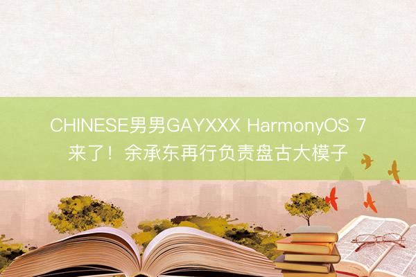 CHINESE男男GAYXXX HarmonyOS 7来了！余承东再行负责盘古大模子