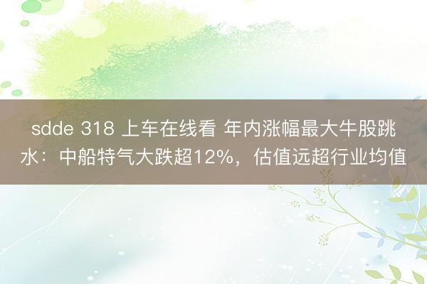 sdde 318 上车在线看 年内涨幅最大牛股跳水：中船特气大跌超12%，估值远超行业均值