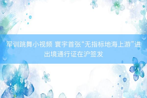 军训跳舞小视频 寰宇首张“无指标地海上游”进出境通行证在沪签发