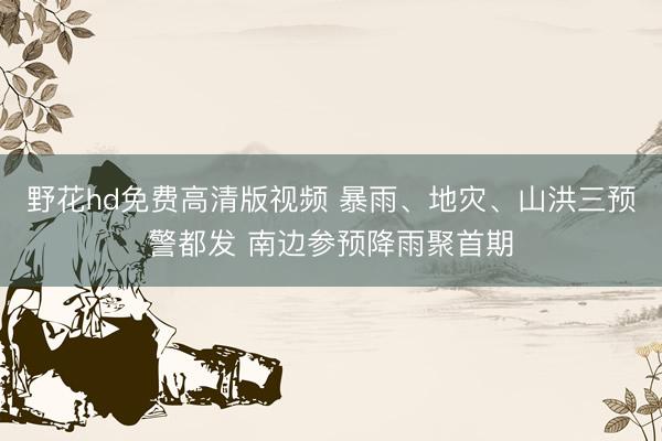野花hd免费高清版视频 暴雨、地灾、山洪三预警都发 南边参预降雨聚首期